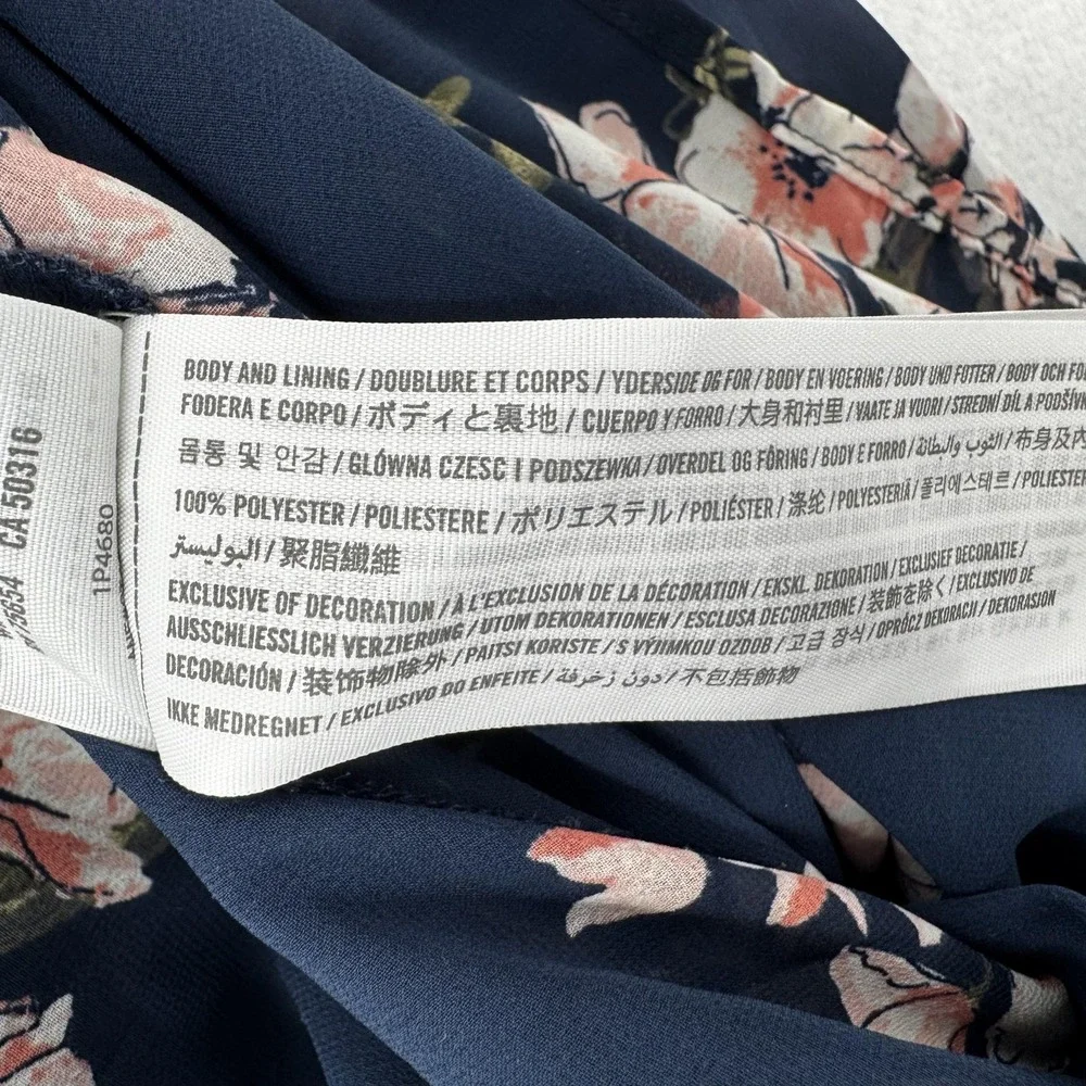 Abercrombie & Fitch Dress Womens Extra Small Navy Floral‎ Maxi Cold Shoulder XSP